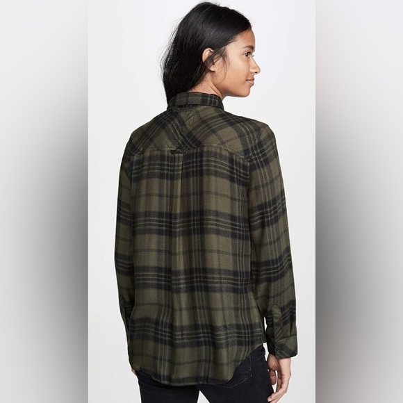 Rails Brent Plaid Sport Shirt In Olive Jet - Size M - Picture 6 of 6